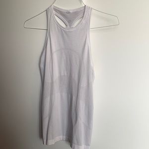 White high neck, t back, swiftly tech tank